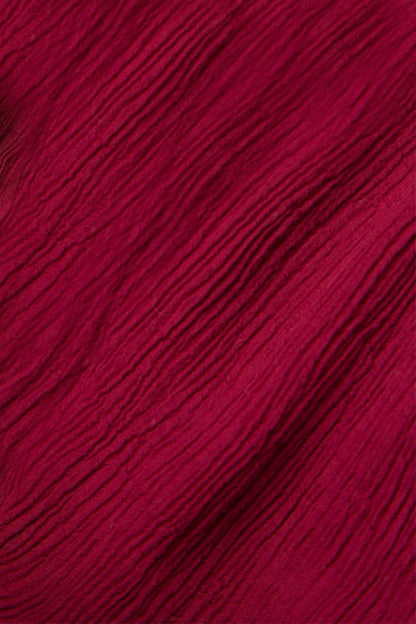 Robe romantique en soie et viscose bordeaux