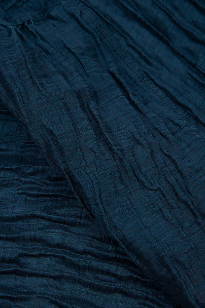 Longer Back Navy Crinkled Silk Tunic 5