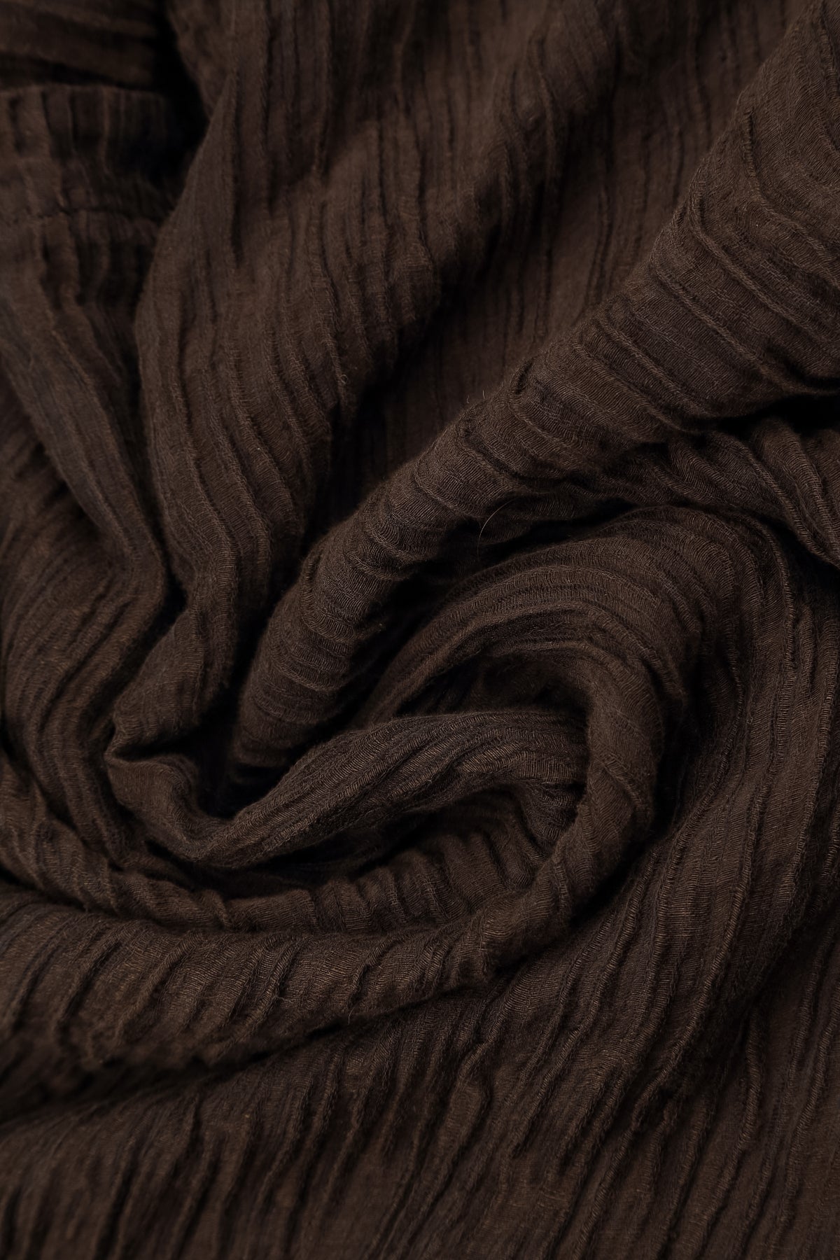 Romantic Crinkled Truffle Brown Silk Dress
