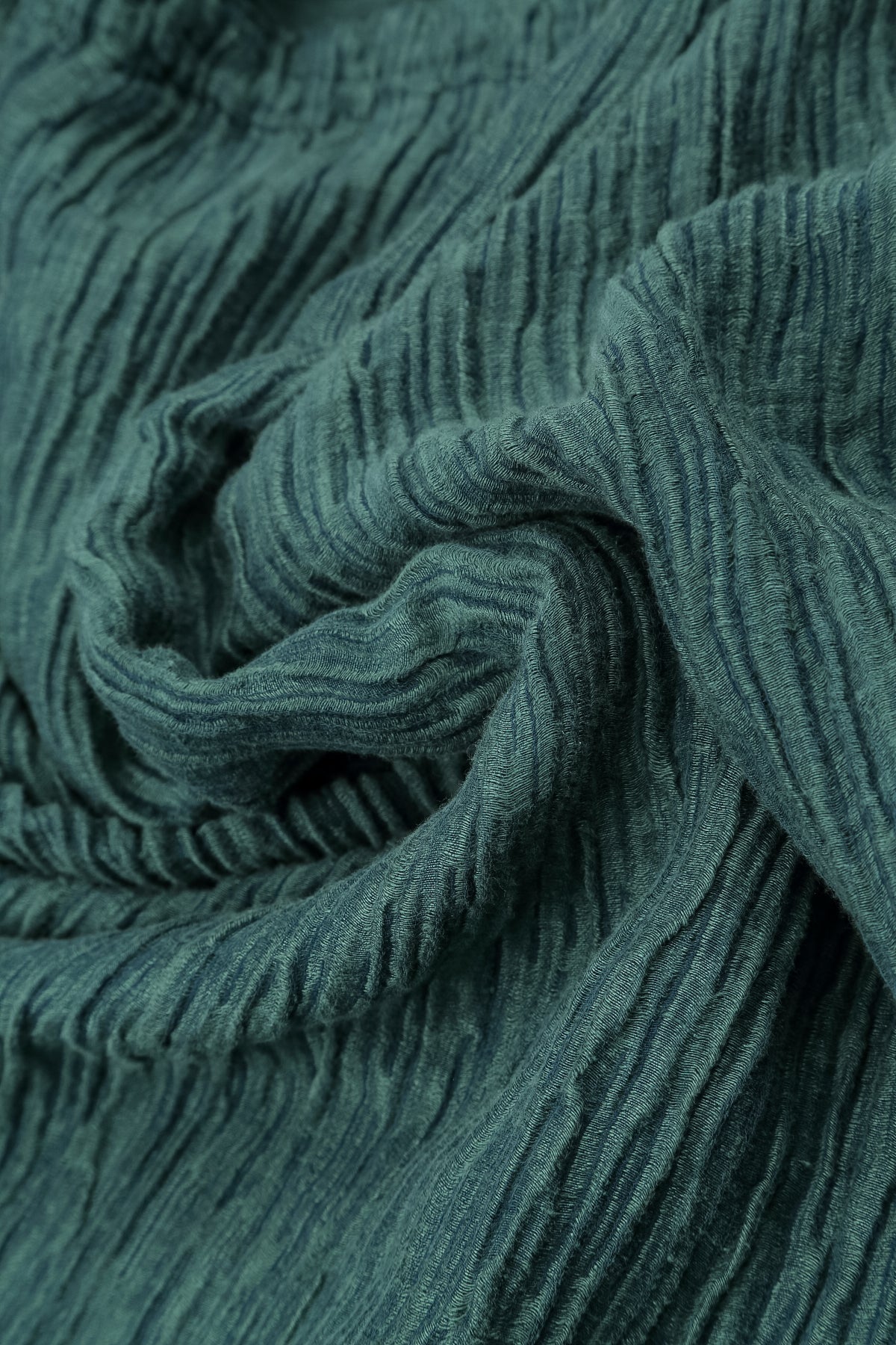 Romantic Crinkled Deep Turquoise Silk Dress