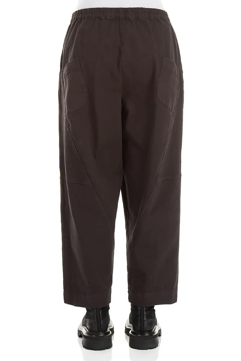 Seamed Warm Charcoal Stretch Cotton Trousers 2