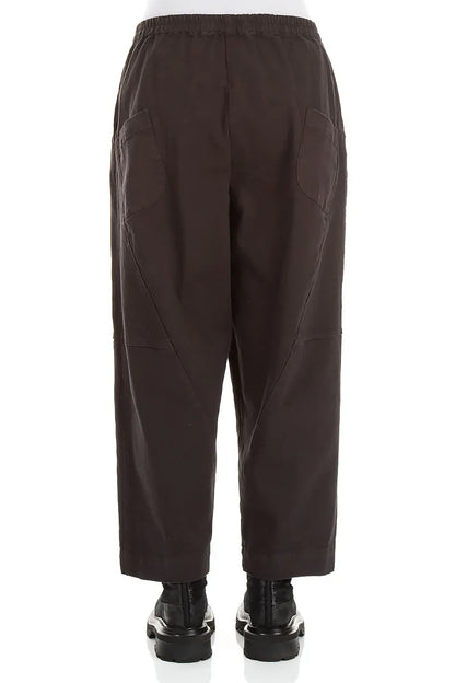 Seamed Warm Charcoal Stretch Cotton Trousers 2