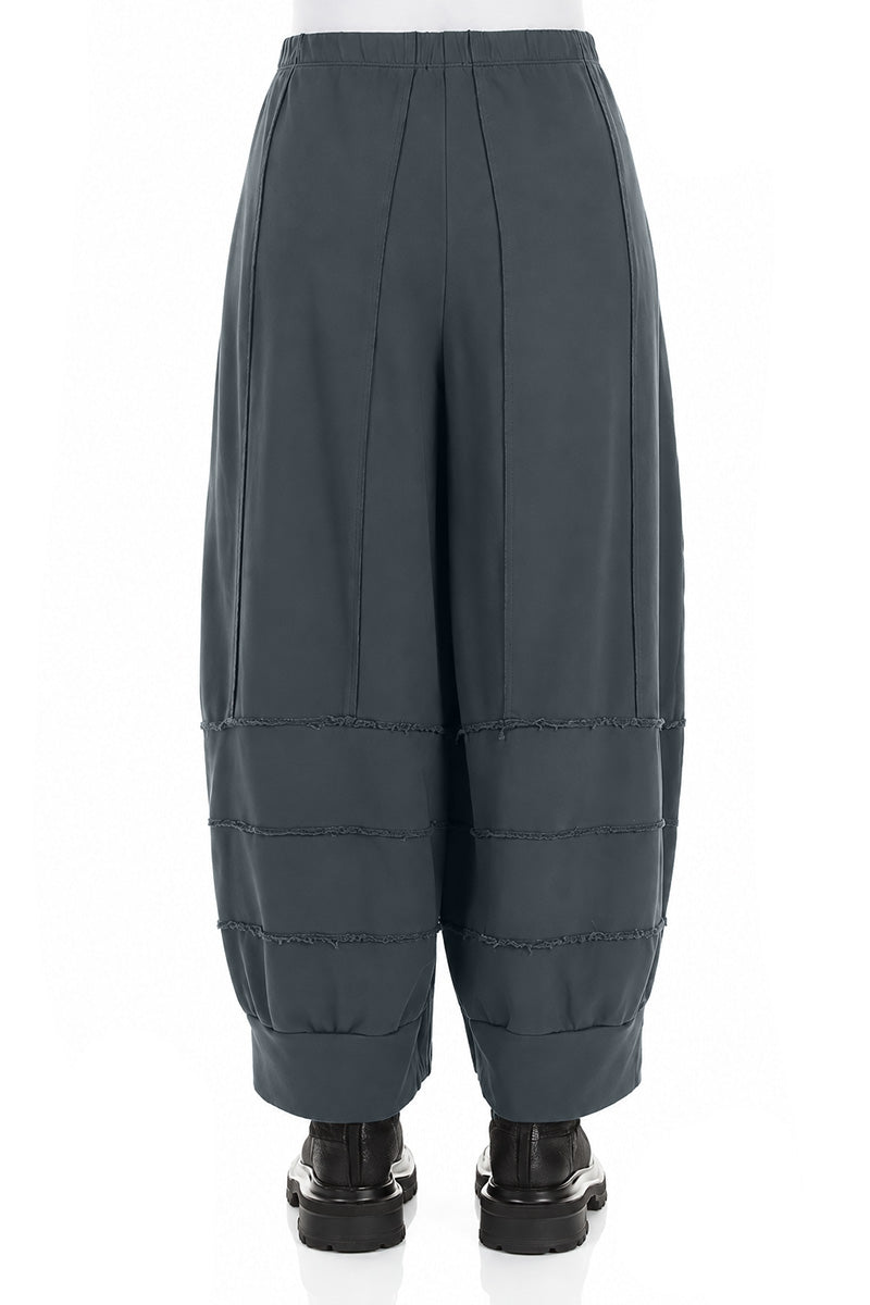 Seamed Slate French Terry Cotton Trousers