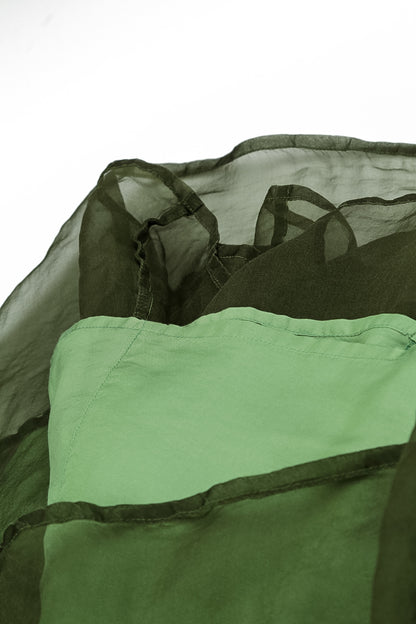 Shamrock Green Crumpled Silk Chiffon Dress