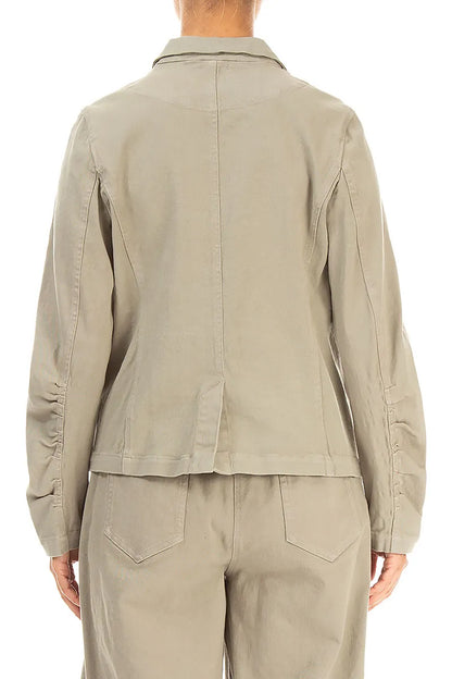 Shaped Olive Grey Stretch Cotton Jacket 2