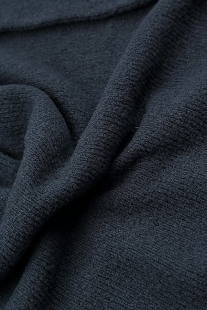 Short Loose Dark Navy Wool Cardigan 5