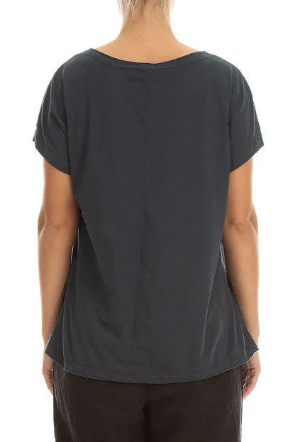 Short Sleeves Graphite Cotton Top 2