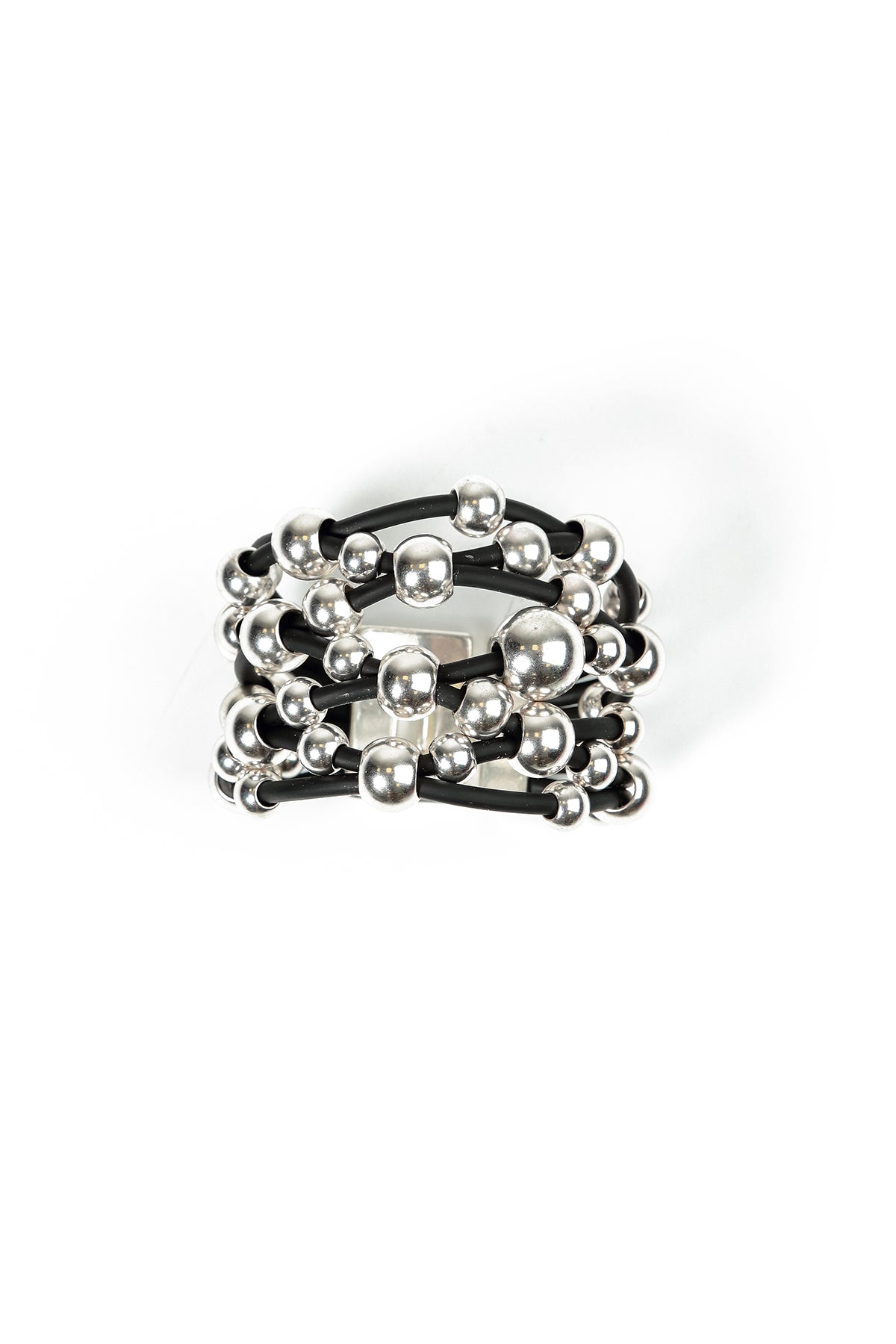 Silver Orbits Rubber Bracelet 6