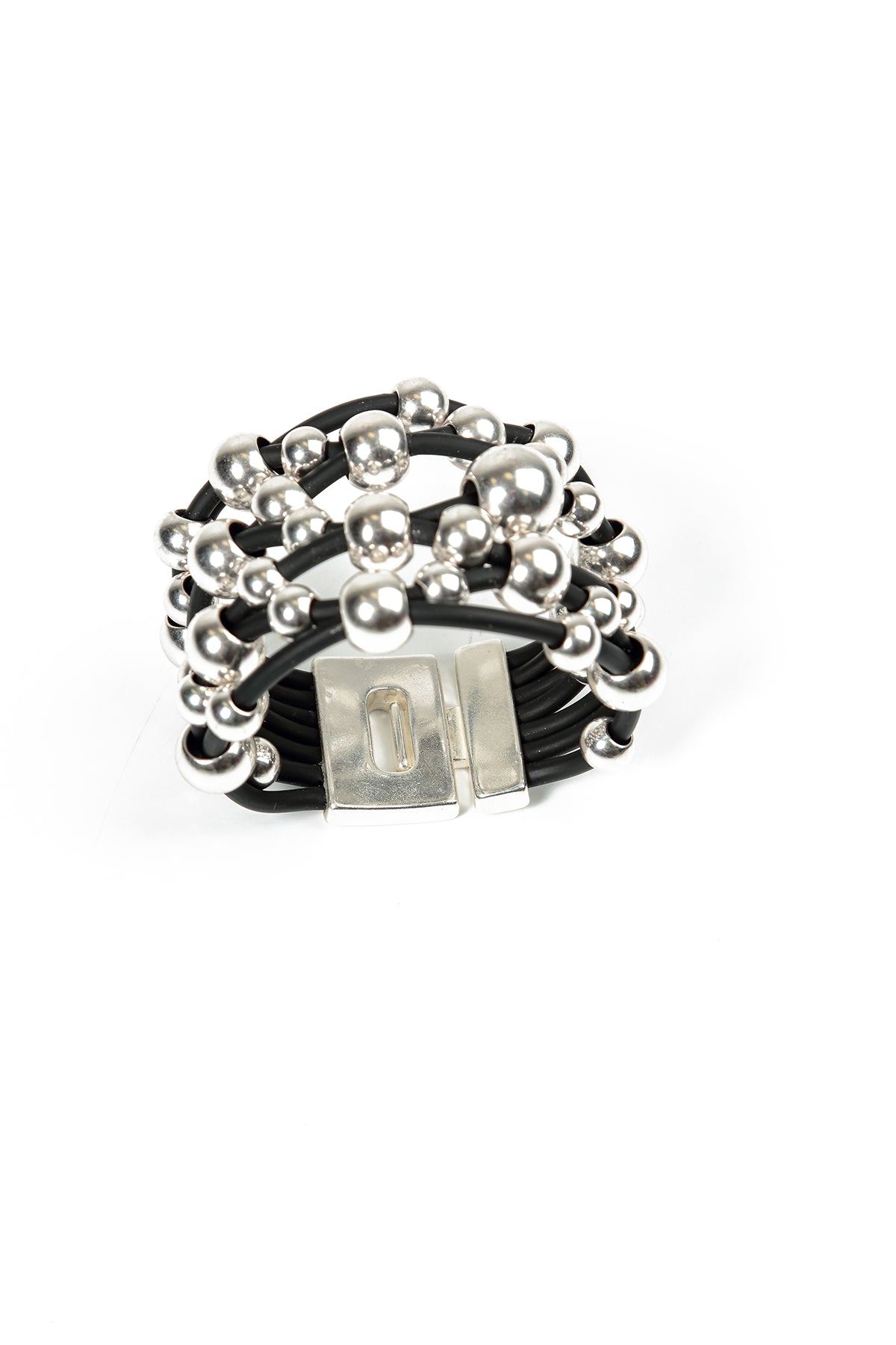 Silver Orbits Rubber Bracelet 7
