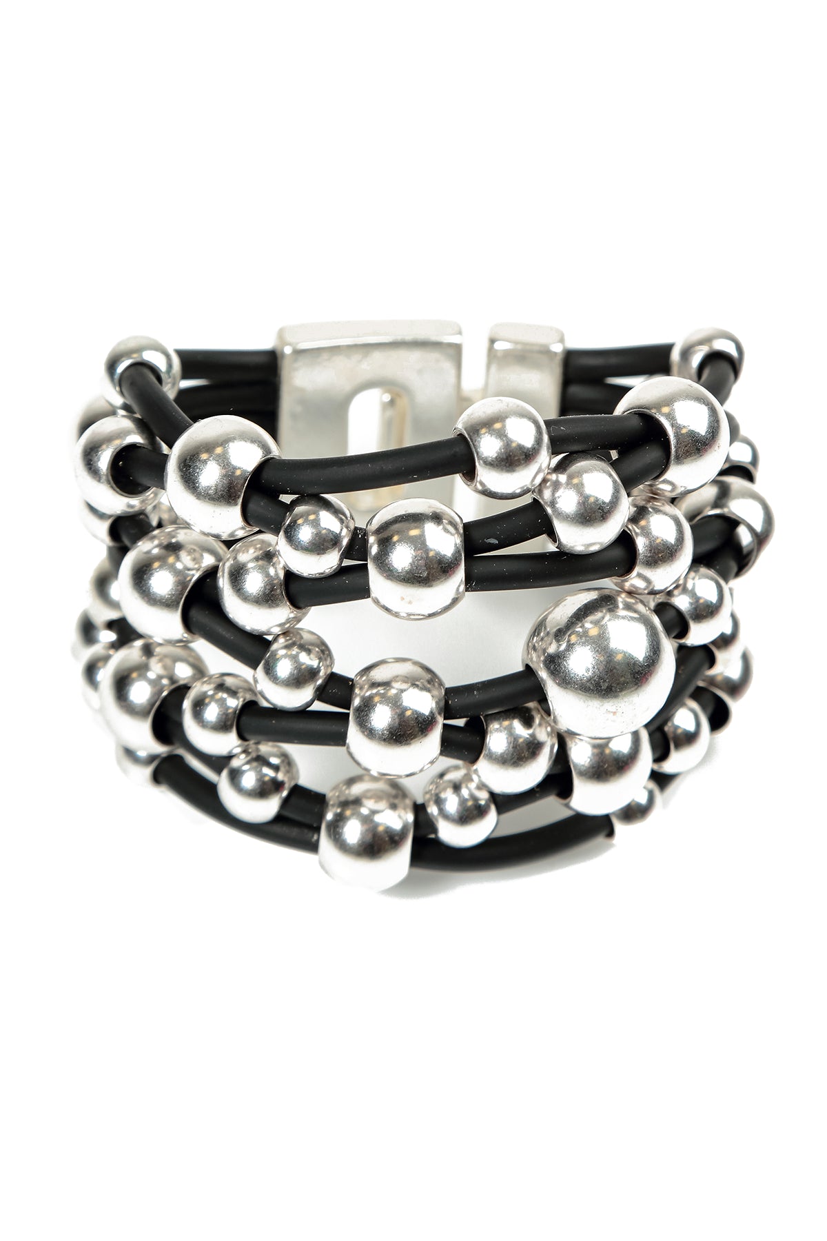 Silver Orbits Rubber Bracelet 4