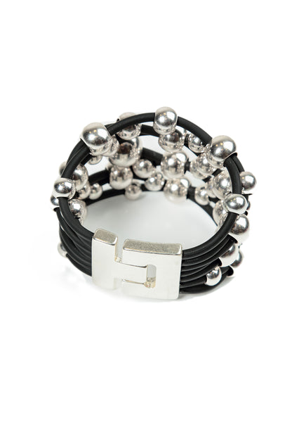 Silver Orbits Rubber Bracelet 5
