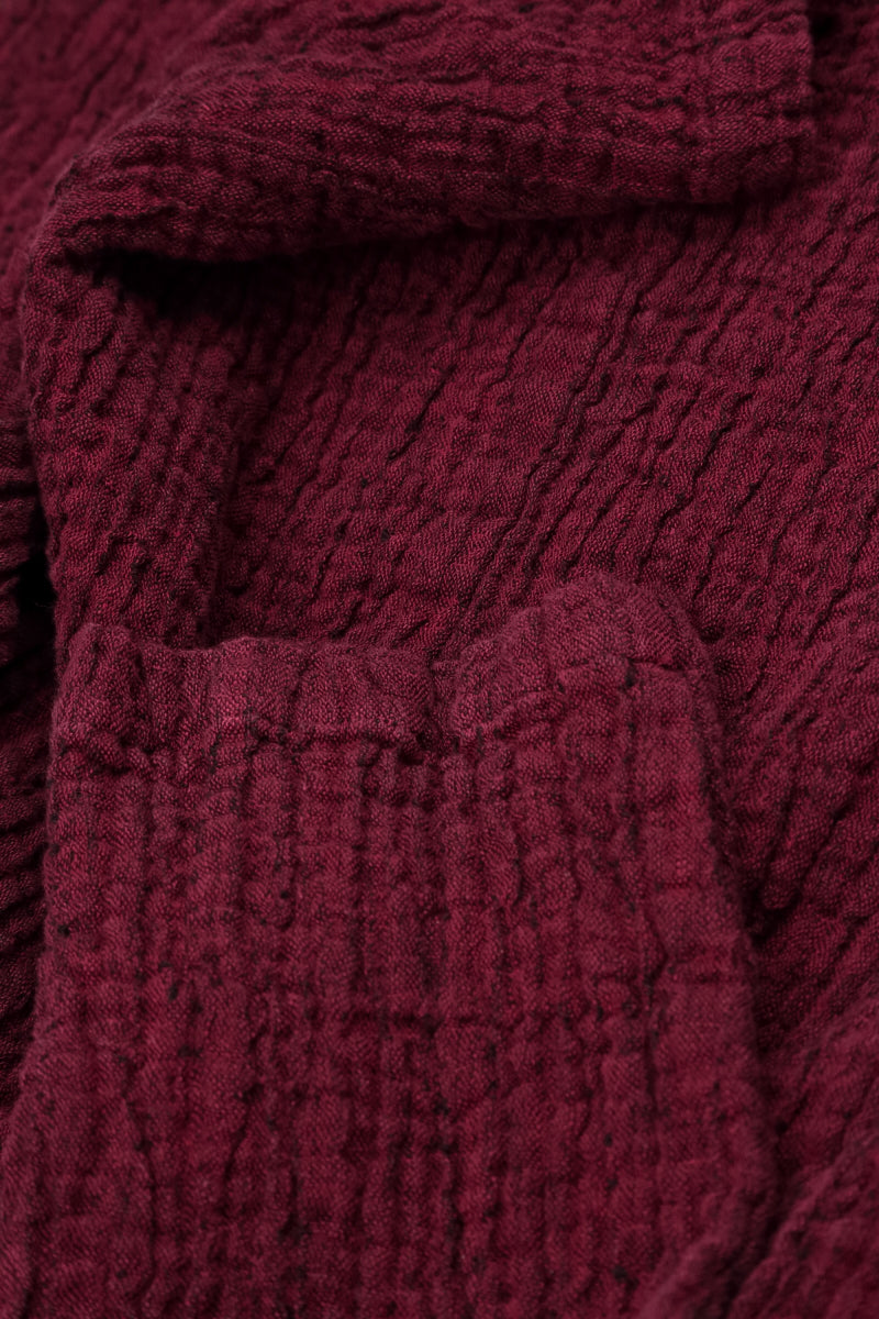 Single Button Ruby Textured Linen Jacket 5