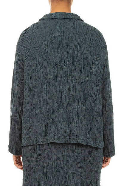 Button Slate Textured Silk Linen Jacket