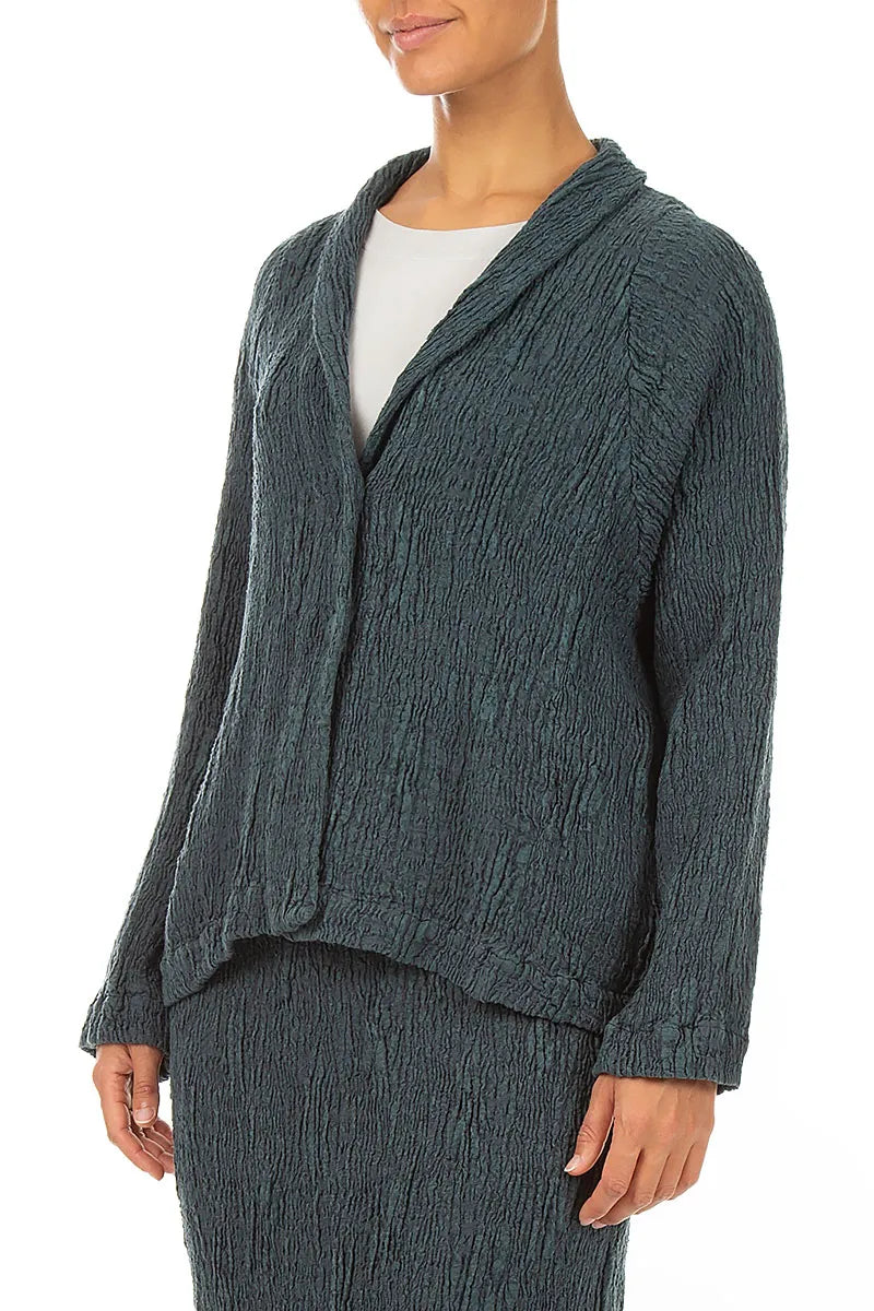 Button Slate Textured Silk Linen Jacket