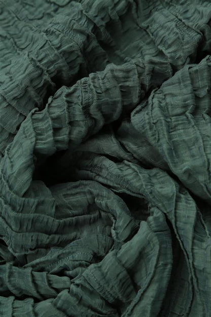 Sleeveless Balloon Crinkled Sage Silk Linen Dress 5