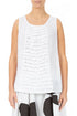 Sleeveless Ruffled White Linen Top 1
