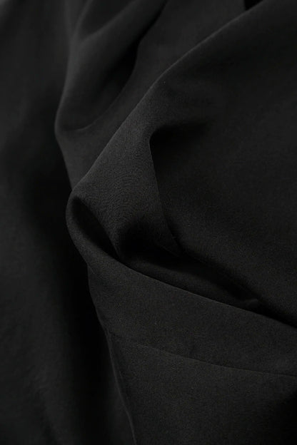 Slight Taper Black Silk Bamboo Trousers 5