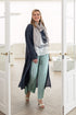 Slit Hem Graphite Textured Silk Jacket 1