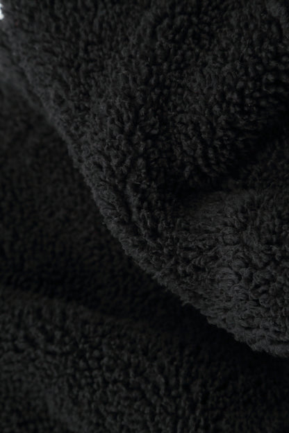 Snap Front Black Teddy Cotton Jacket 5