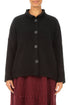 Soft Collar Black Cashmere Wool Cardigan 1