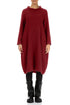 Soft Cowl Cherry Red Textured Linen Dress 1