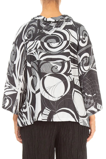 Soft Cowl Neck Pearl Grey Orbit Textured Silk Blouse