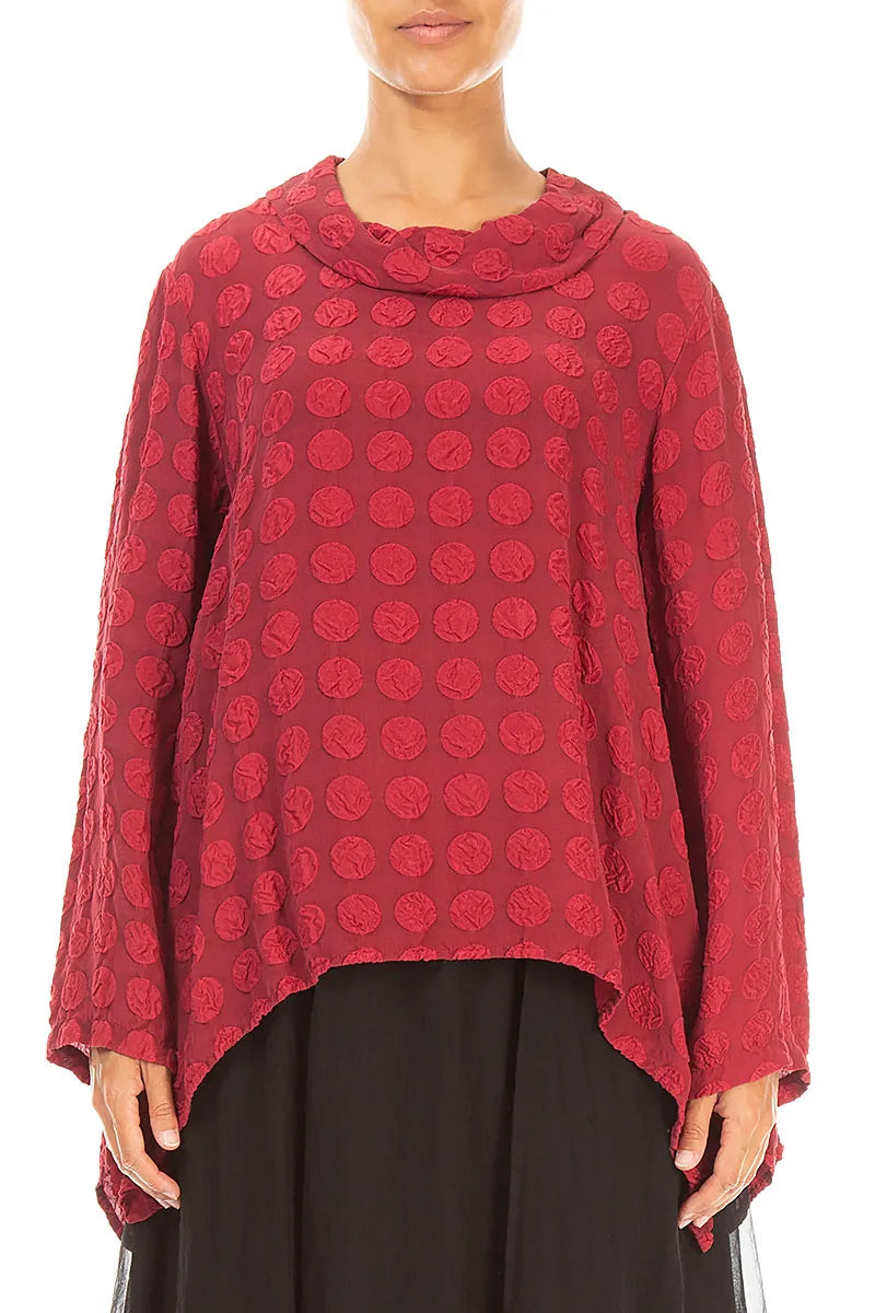 Soft Cowl Ruby Bubble Silk Blouse