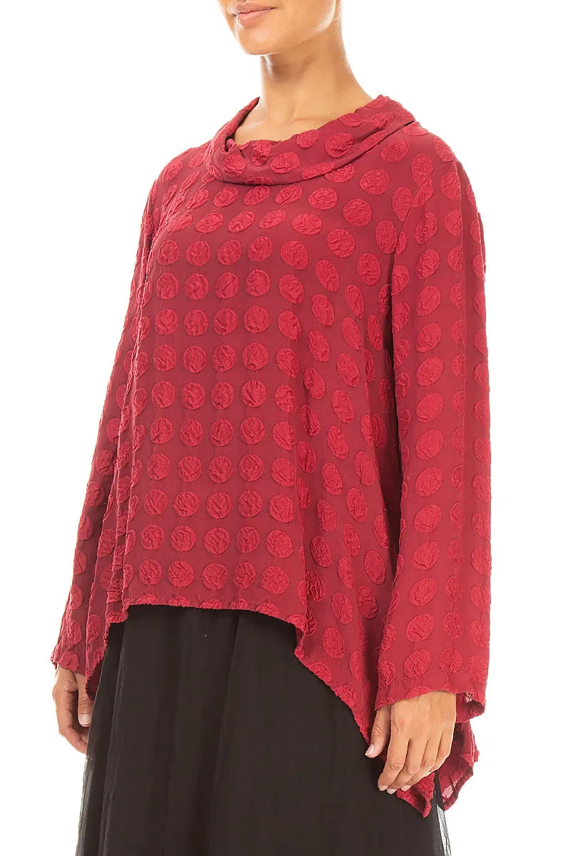 Soft Cowl Ruby Bubble Silk Blouse