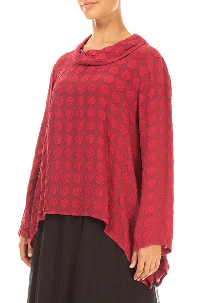Soft Cowl Ruby Bubble Silk Blouse