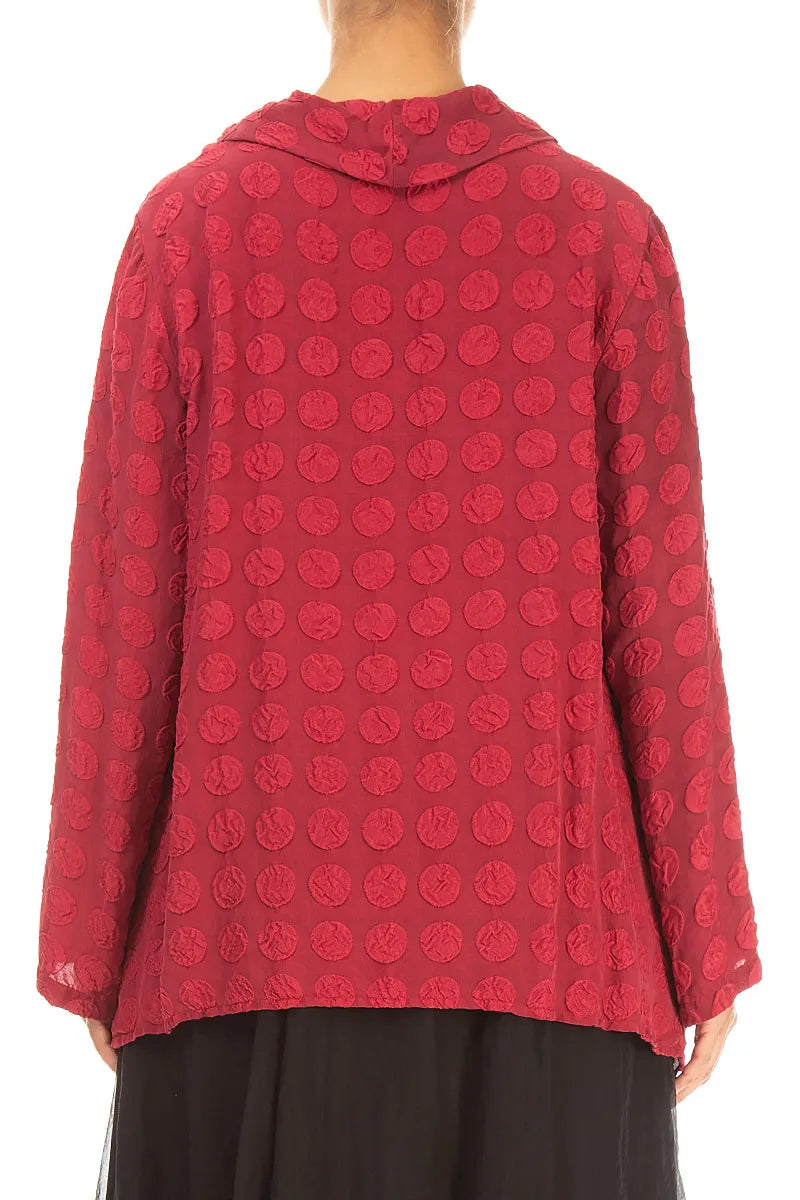Soft Cowl Ruby Bubble Silk Blouse