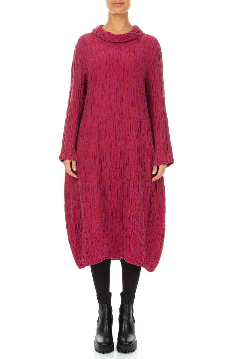 Soft Cowl Ruby Circle Silk Linen Dress 1