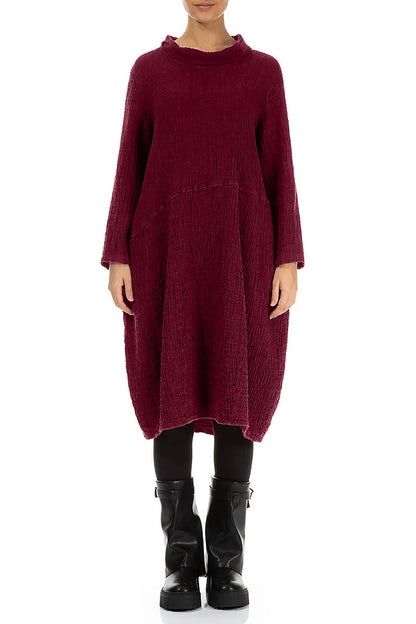 Soft Cowl Ruby Textured Linen Dress 1