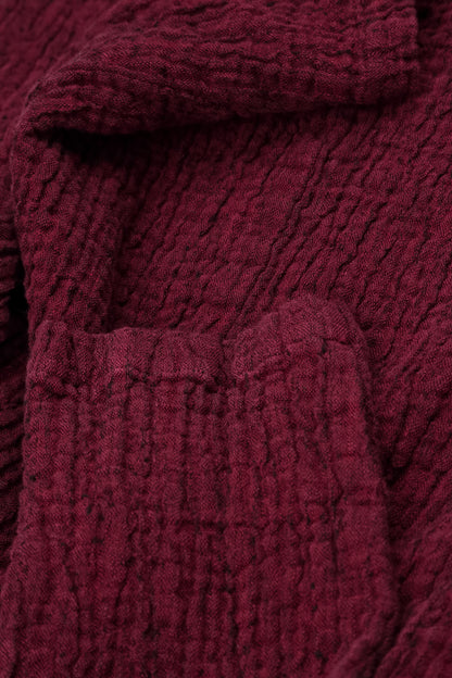 Soft Cowl Ruby Textured Linen Dress 5