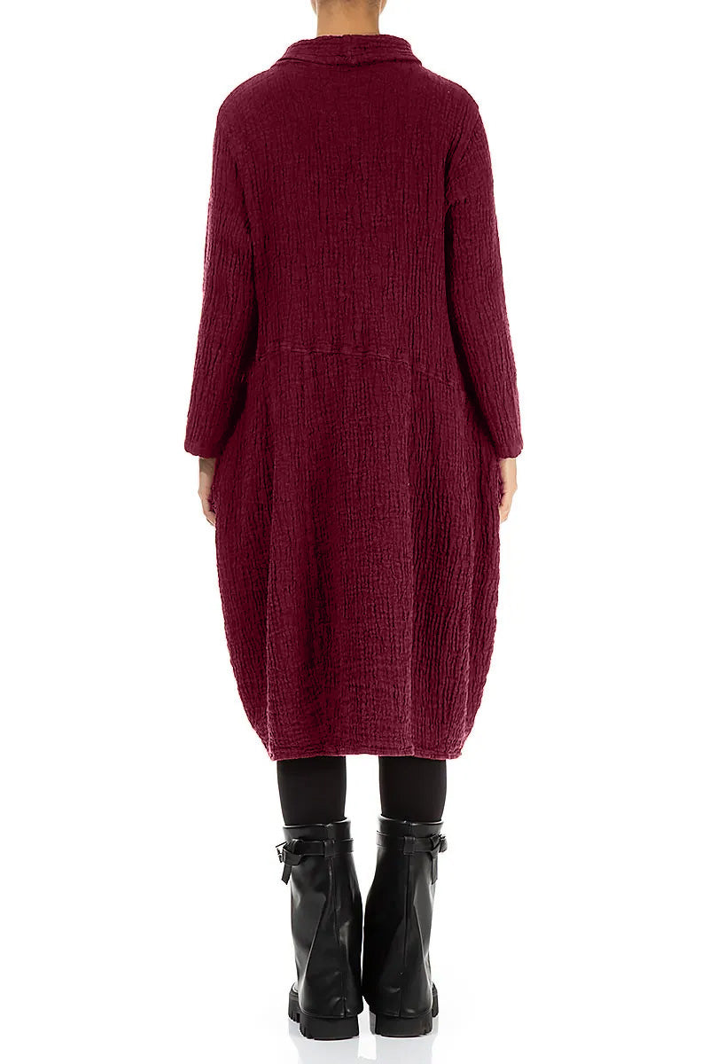 Soft Cowl Ruby Textured Linen Dress 2