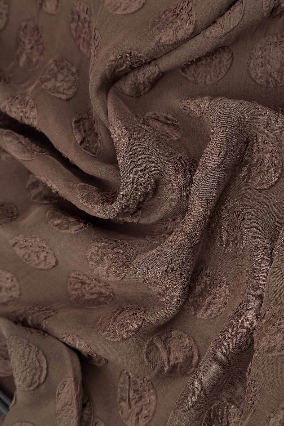 Soft Cowl Truffle Brown Bubble Silk Blouse 5