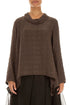 Soft Cowl Truffle Brown Bubble Silk Blouse 1