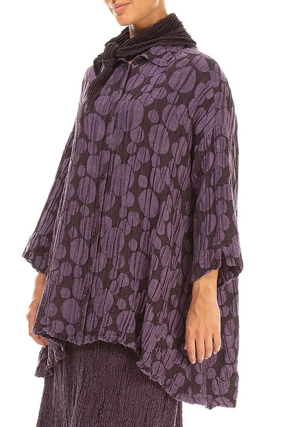 Deep Plum Plissé Silk Scarf