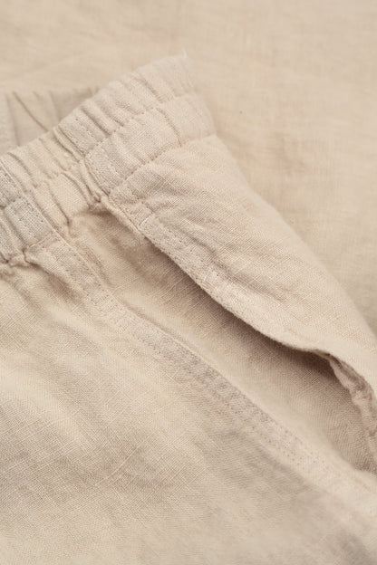 Straight Beige Linen Trousers 4