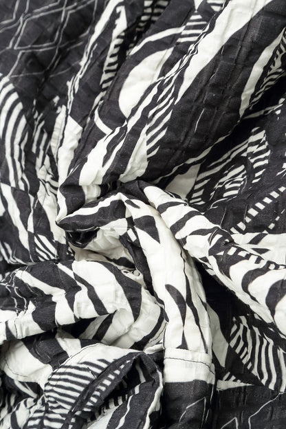 Straight Orbit Checkered Linen Cotton Trousers