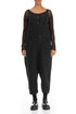 Strappy Black Mélange Linen Jumpsuit 1