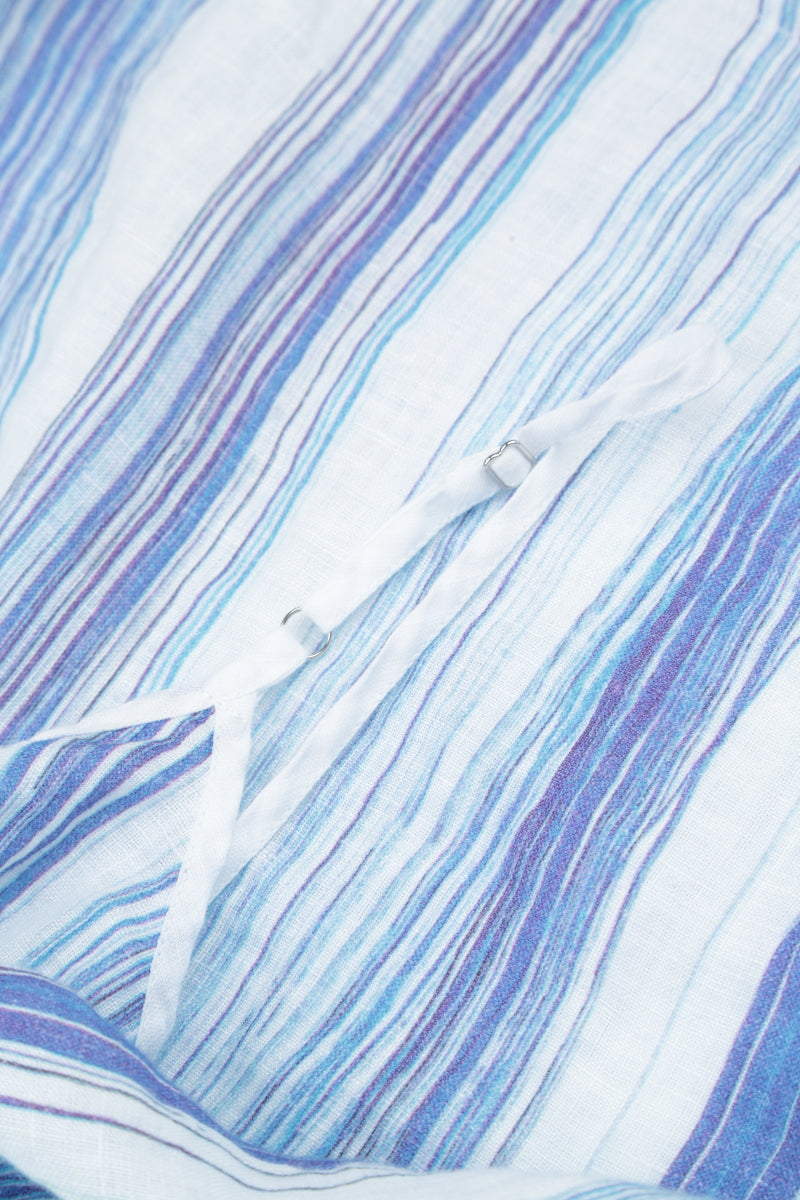 Strappy Blue Wash Stripe Linen Camisole Top 5