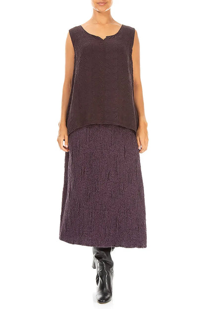 Sweetheart Neck Deep Plum Bubble Silk Top