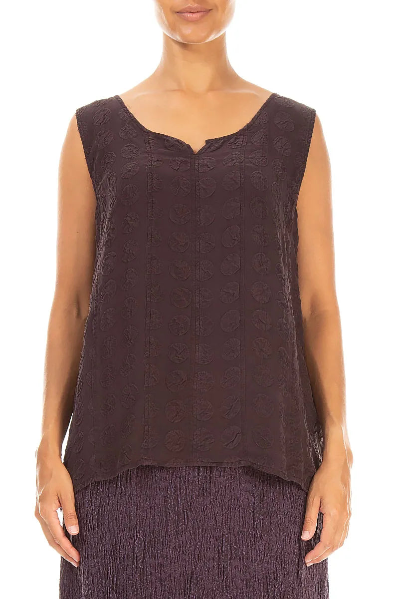 Sweetheart Neck Deep Plum Bubble Silk Top 1