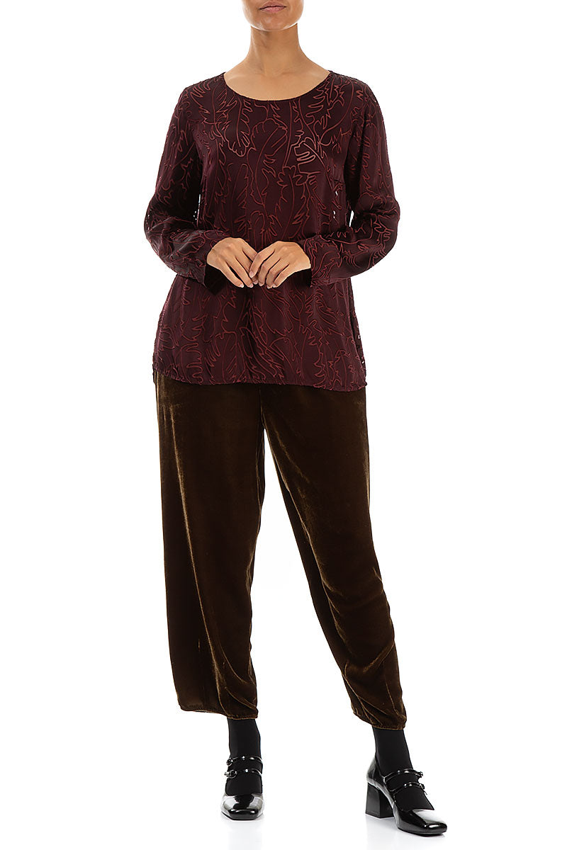 Cropped Taper Golden Sage Silk Velvet Trousers 4