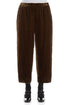 Cropped Taper Golden Sage Silk Velvet Trousers 1