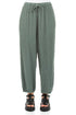 Taper Tie Up Sage Linen Viscose Trousers 1