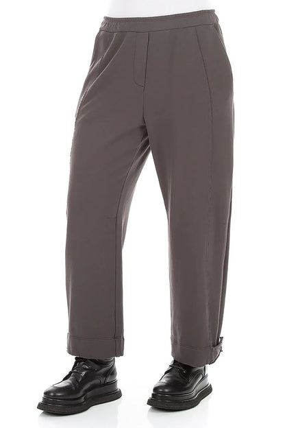Konische French-Terry-Hose aus Baumwolle in Anthrazit