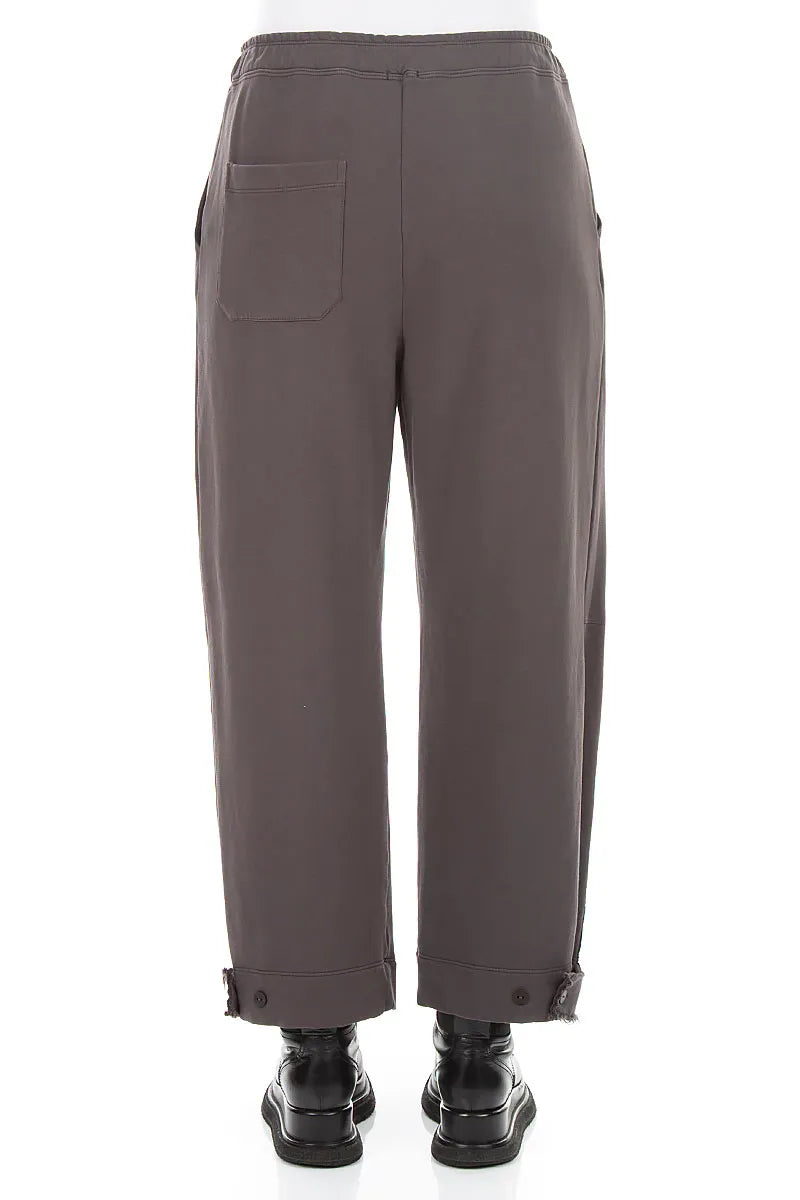 Konische French-Terry-Hose aus Baumwolle in Anthrazit