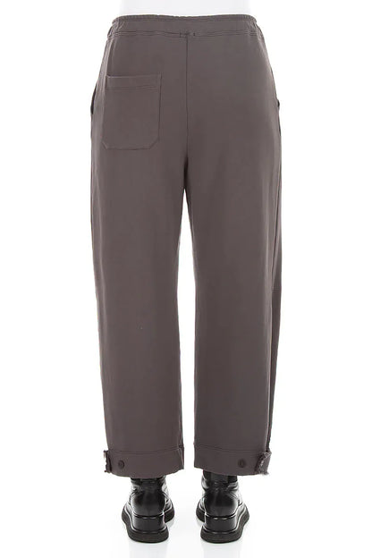 Konische French-Terry-Hose aus Baumwolle in Anthrazit