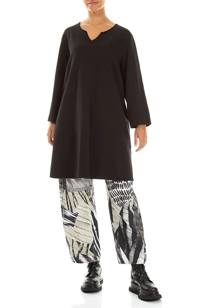Tapered Wild Ink French Terry Cotton Trousers